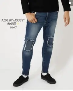 未使用✨AZUL BY MOUSSYアズールバイマウジー バイカーデニムスキニーのサムネイル