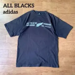 00s adidas ALLBLACKS Tシャツ フェード スミクロ ラグビー