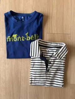mont-bell ストライプポロシャツ 140 Tシャツ150 2枚セット