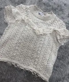 【未使用】ZARA かぎ編みニットトップス
