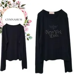 【レディース】長袖カットソーTシャツ♡ロゴプリント♡カジュアル【L】ネイビー