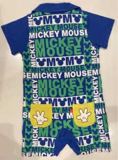 ベビードール　ロンパース　80  ブルー　青　ディズニー　ミッキー　つなぎ