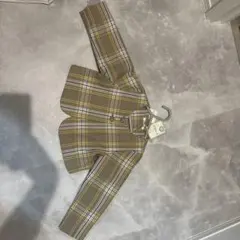 ベージュ系チェックジャケット 100cm
