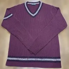 HIDEAWAYS NICOLE ワインレッド Vネックニット L