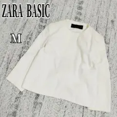 ザラベーシック ノーカラージャケット 白 M 卒業式 入学式 k5410