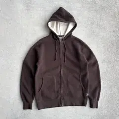 00s ヴィンテージ 古着 肉厚 ジップパーカー アーカイブ M ブラウン 茶色
