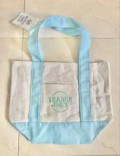 【新品未使用】Trader Joe's キャンバスミニトートバッグ ライトブルー