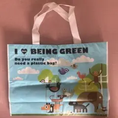 プラスティックバッグ　トートバッグ　I love BEING GREENイオン製のサムネイル