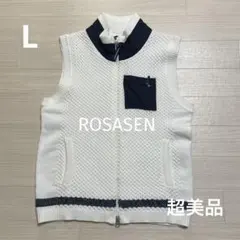 超美品 ロサーセン レディース ゴルフ 秋冬用 白 ベスト サイズL