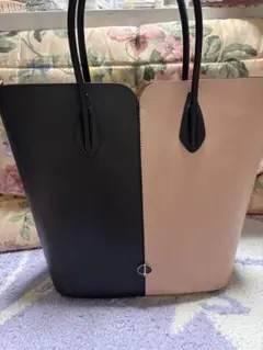 未使用に近い spade バイカラー トートバッグ 黒とピンク2way大容量