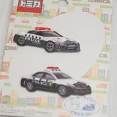 トミカ 刺繍ワッペン 2個入り パトカー シール＆アイロン両用 アップリケ