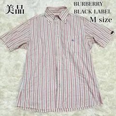 希少 バーバリーブラックレーベル 半袖シャツ 柄シャツ 花柄 Mサイズ