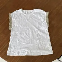 ZARA ホワイト フリル付き Tシャツ M