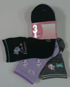 女の子　靴下　ソックス　3足組　ユニコーン　J