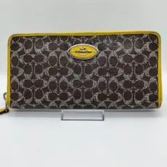 COACH　長財布　ラウンドファスナー　イエロー