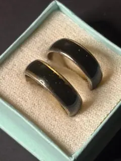 ✅【匿名配送】ペアリング 2点セット ブラック ゴールド ラメ