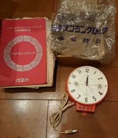 シチズン CITIZEN シンクロック 壁掛時計 赤フレーム ヴィンテージ 
