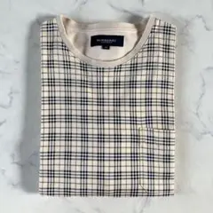 BurberryLondonノバチェック長袖tシャツポケ付きロンt日本製M