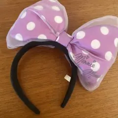 ミニーマウス 水玉リボンカチューシャ