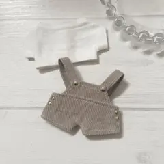 ちびぐるみ ぬい服 サロペット ベージュ ②