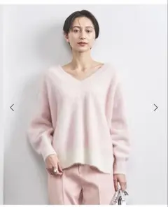 【美品】UNITED ARROWS フォックス カシミヤ Vネック ニット