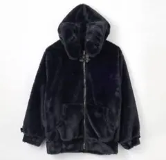 最終価格】ジップパーカ（もえにゃ）Lサイズ うさぎ うさ耳 黒 ファー 