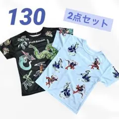 新品　ポケモン　Tシャツ　半袖　メッシュ　ブラック　ブルーグレー　130のサムネイル