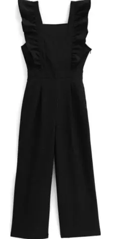 グレイル。バックリボンショルダーフリルオールインワン M ブラック 美品