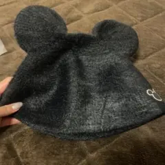 ミッキーマウス耳付き黒帽子