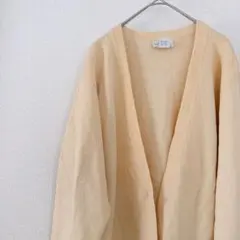 早い者勝ち✨️【M】イエロー カーディガン Vネック ウール オーバーサイズ