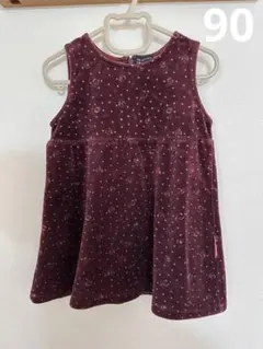 組曲 kumikyokuベロア素材ワンピース 90cm