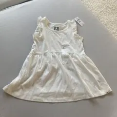 ホワイト ノースリーブ ワンピース 100cm