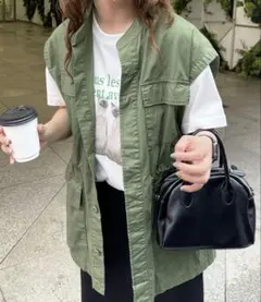 スタンドネックミリタリーベスト