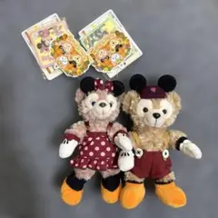 ［希少］ダッフィーシェリーメイ　ぬいぐるみバッジ2個セット