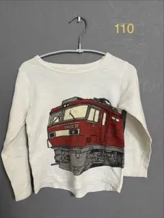 電車プリント 長袖カットソー 110サイズ