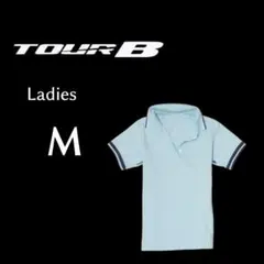 レディース Mサイズ TOURB 半袖ストレッチポロシャツ 水色のサムネイル