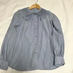 GU 長袖シャツ　ブラウス　ブルー Mサイズ