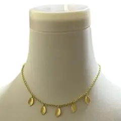 葉モチーフ ネックレス 金属製