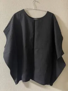 antique 綿麻 ドルマントップス 半袖 ブラックのサムネイル