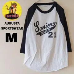 USA古着 AUGUSTA SPORTWEAR　ロングTシャツMホワイトブラック