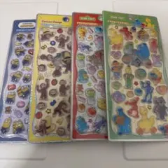 ミニオン　おさるのジョージ セサミストリート プチドロップステッカー 4点セット