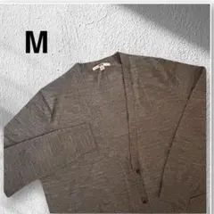 美品★UNIQLO ロングカーディガン グレー M 毛混 ゆったり カジュアル