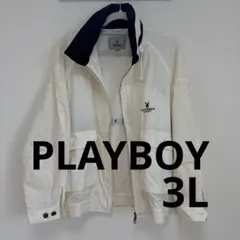 PLAYBOY SPORT ナイロンジャケット ホワイト 3L フード付　レトロのサムネイル