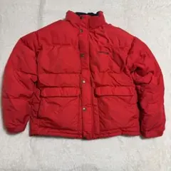 人気モンベル650FPベーシックダウンジャケット ジュニア150赤クリーニング済