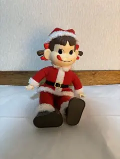 不二家 おすわりペコちゃん サンタ編 新品 限定 ぬいぐるみ 台紙付き