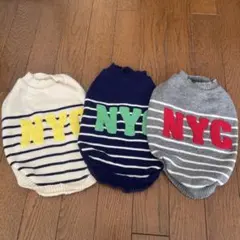 犬服 ニット NYC 3枚セット L 小型犬 シーズー