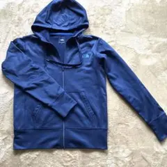ノース　男女兼用　小学生　小柄　ネイビー　春　ロゴ　美品　フード付き　ジップ