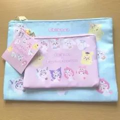 新品　ちいかわ サンリオ フラットポーチ2個セット　キティ　マイメロ　うさぎ