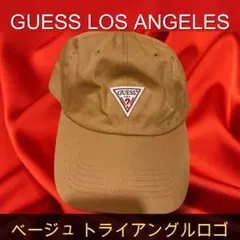 GUESS ベージュ トライアングルロゴ キャップ LOS ANGELES 帽子のサムネイル