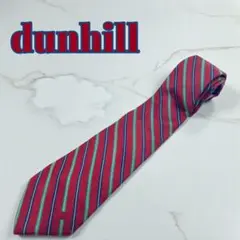 dunhill ダンヒル レジメンタル柄 ワインレッド系 メンズ 絹100%のサムネイル
